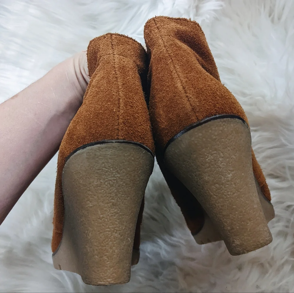 Desert Suede Wedge Booties Ankle Boots Anthropologie Kelsi Dagger 6